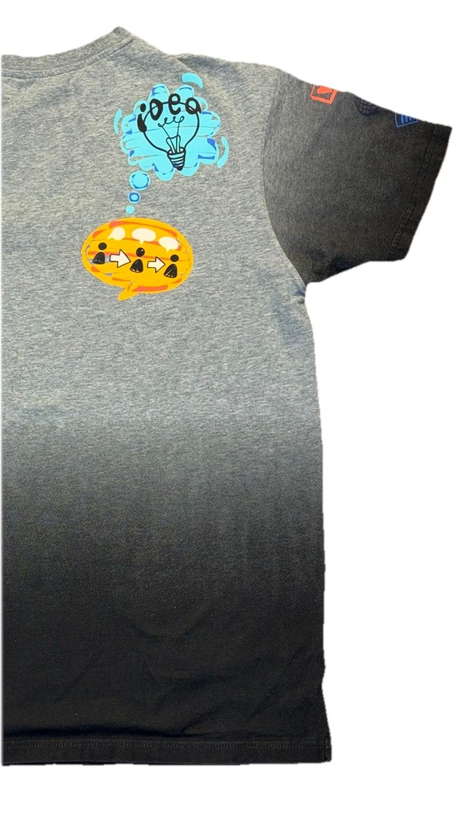 Screenshot Men’s Large Graphic T-shirt Ombré Black/Gray Color Doodle Tee-modern gallery