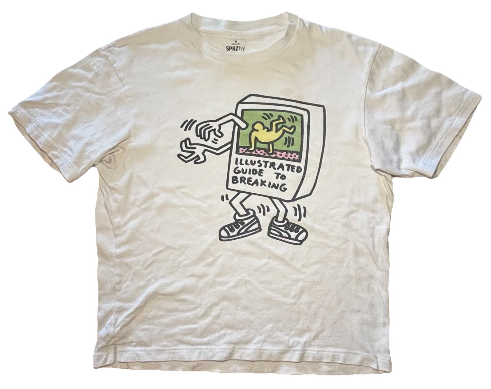 Uniqlo Keith Haring SPRZ NY Illustrated Guide To Breaking Rib Knit T Shirt Men M gallery