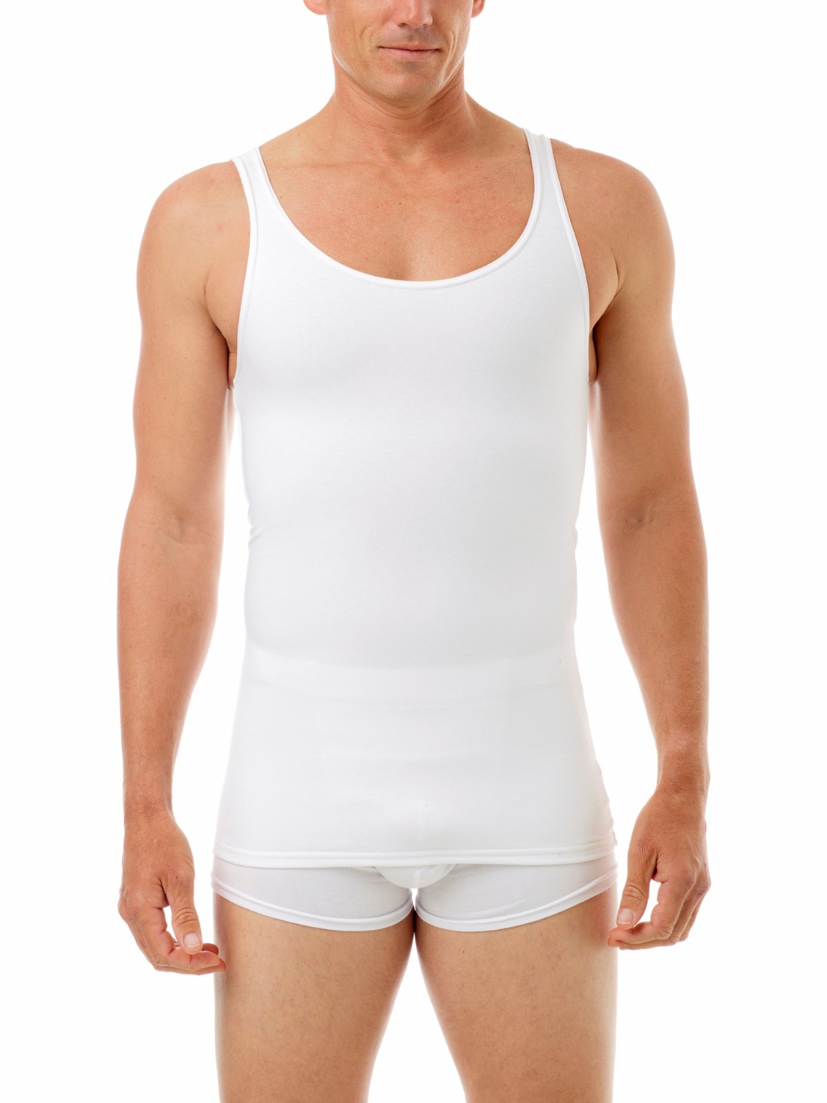 Men’s Compression Tank Shirt | Cotton Chest Binder Vest Concealer MADE USA #973 gallery