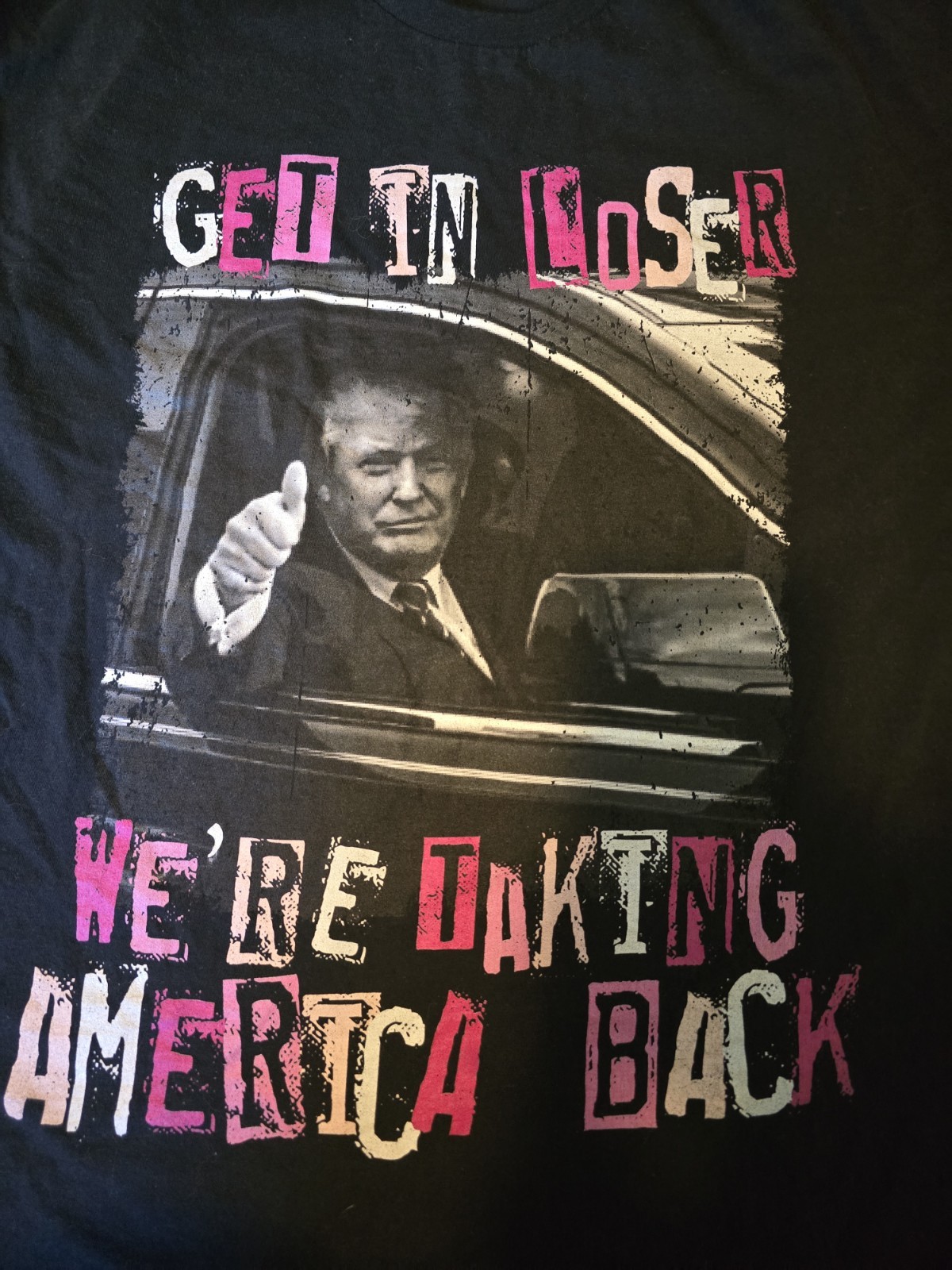 Trump T-shirt Gilden Size LG Get In Loser Were Taking America Back gallery
