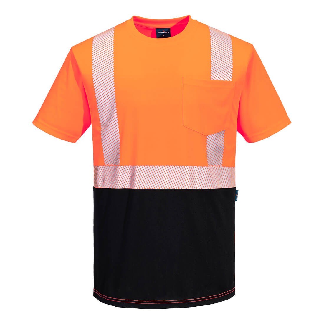 Portwest S196 – Hi-Vis Segmented Tape Contrast T-Shirt S/S Orange SIZES 6X*