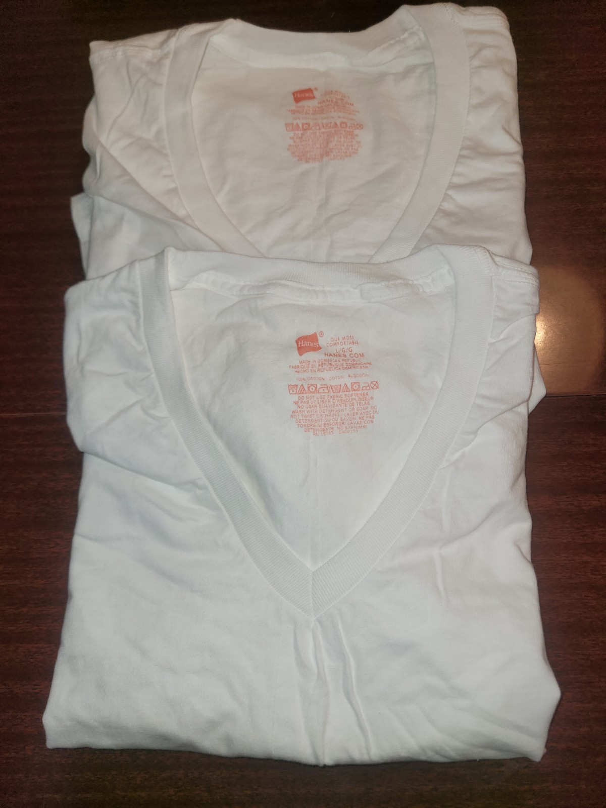 Hanes ComfortBlend V-neck T-shirts, Size Large, 2 Pack gallery