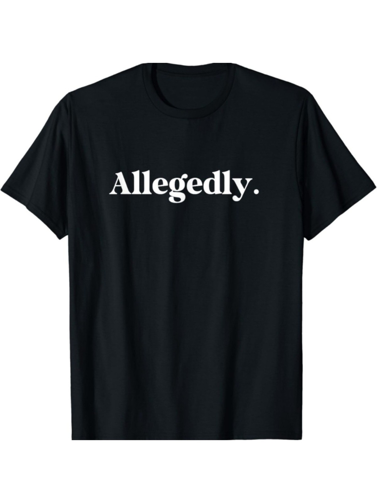 1pc “Allegedly” Funny Cotton T-Shirt for Men – Casual Crew Neck, Slight Str