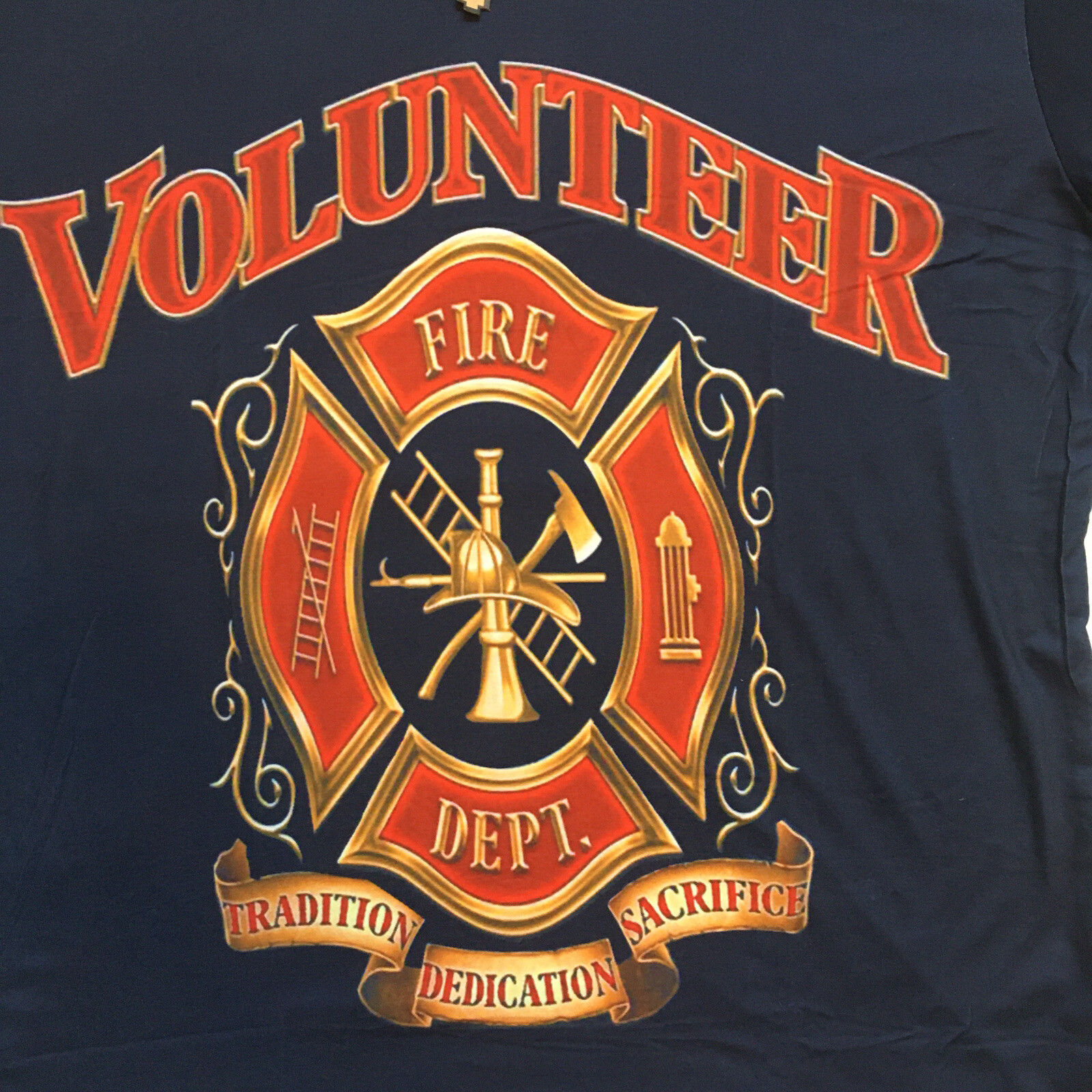 Volunteer Fire Department T Shirt Size 3XL By NStraight NWT Blue Single Sided gallery