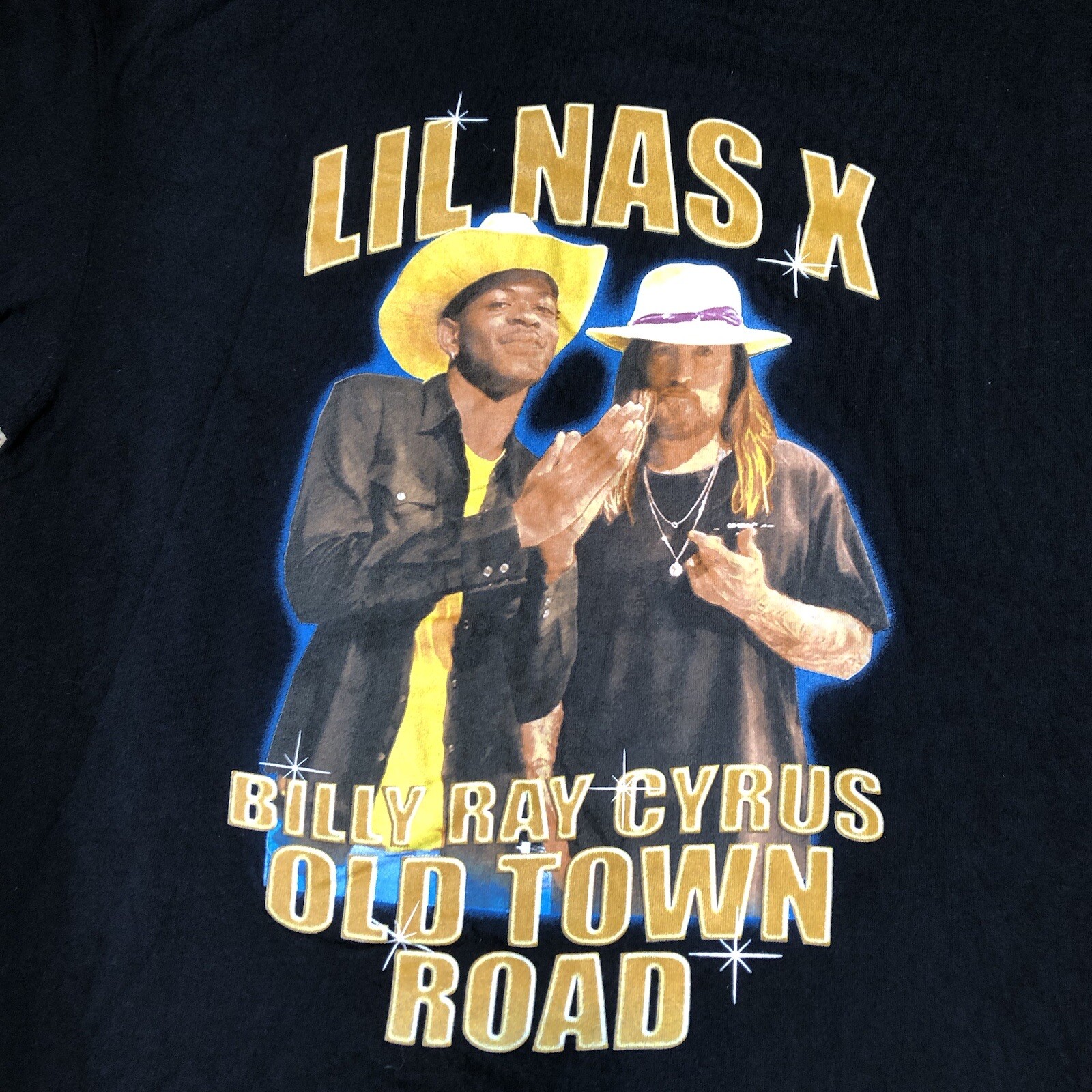 DIVIDED Lil Nas X Billy Ray Cirus Band T-Shirt Black Goodie Two Sleeves Large gallery
