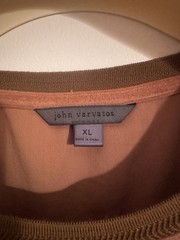 John Varvatos Men’s XL Solid Brown Knit Crew Neck Short Sleeve T-Shirt