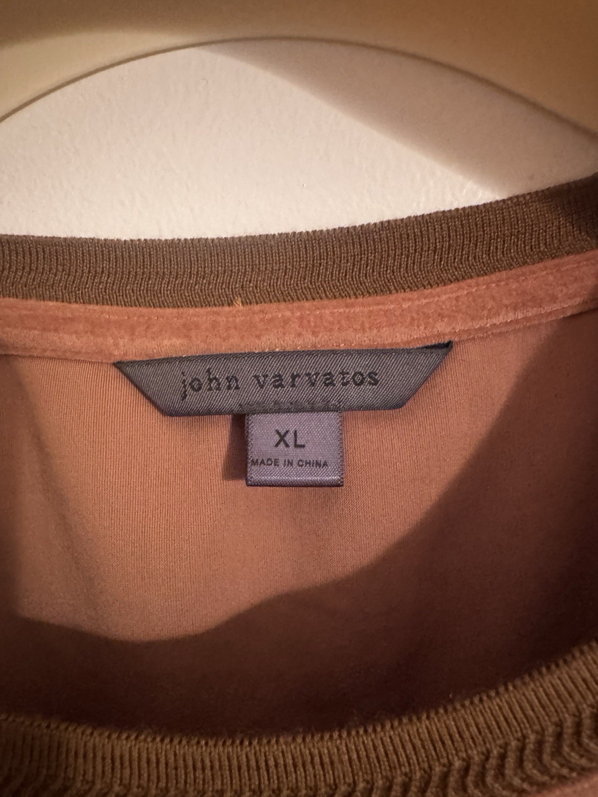 John Varvatos Men’s XL Solid Brown Knit Crew Neck Short Sleeve T-Shirt gallery