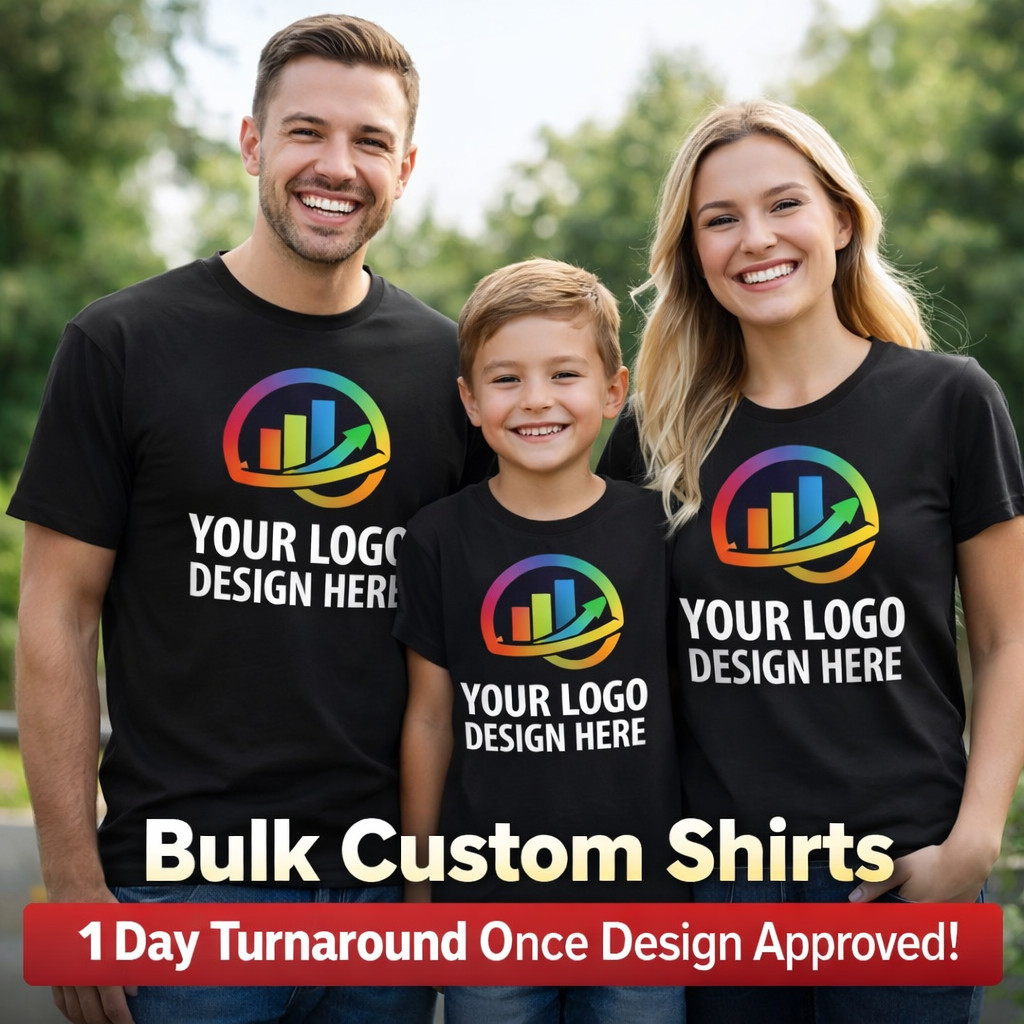Custom Logo T-Shirts | Full Color Print | Bulk Custom Shirts | Business Event T gallery