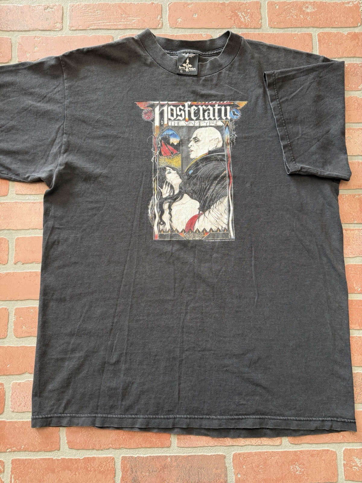 Nosferatu VINTAGE Shirt XL Rare 90s Vampire Dracula Faded Black Original