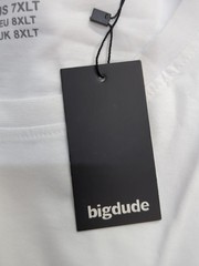 Bigdude Short Sleeve Plain Crew Neck Straight Hem T Shirt Size 7XL White