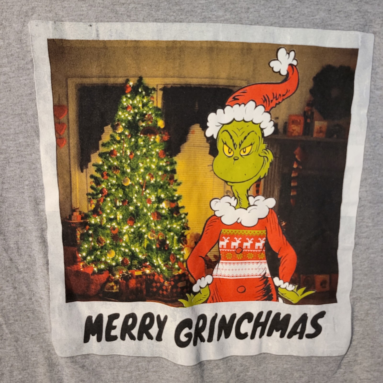 The GRINCH Merry Grinchmas Christmas XMas Shirt Size L Bah Humbug Dr. Seuss gallery