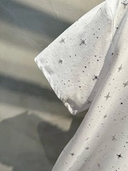 Sparkly Star Sequin Men’s Short Sleeve T-Shirt Casual Cotton Blend Crew Neck Tee