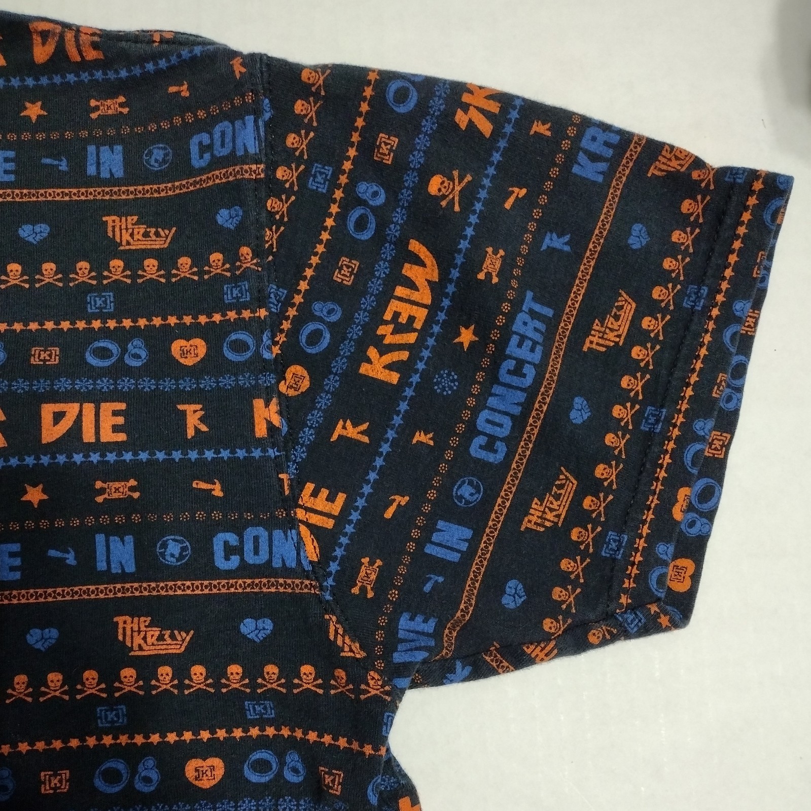 KREW T-Shirt Shirt S Small Skate Or Die Concert TK 08 Black Orange Blue KR3W Tee gallery