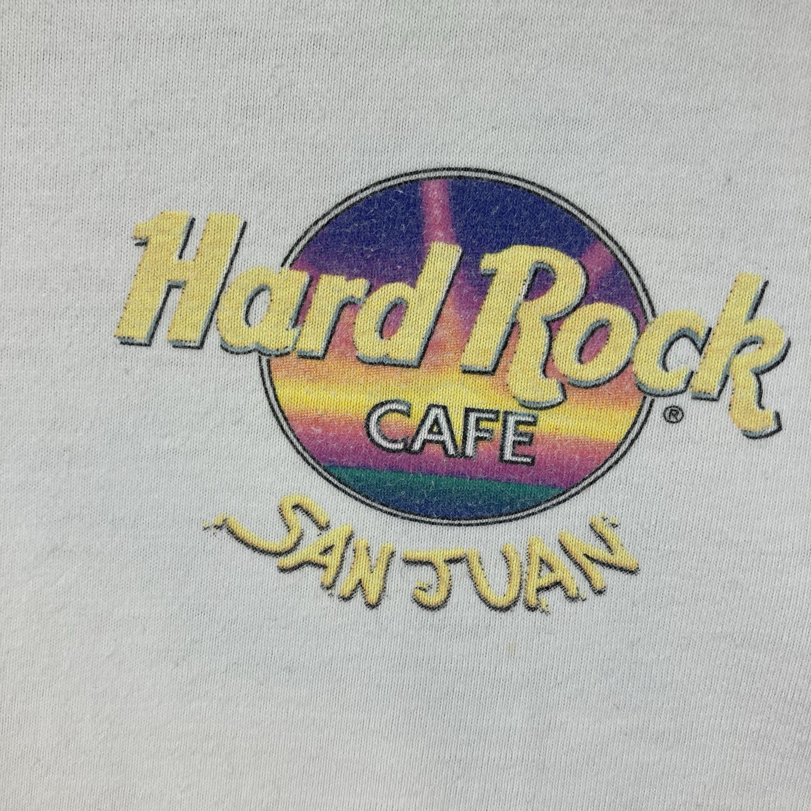 Vintage 90s Hard Rock Cafe San Juan Puerto Rico Souvenir USA Large HEAVY TEE gallery