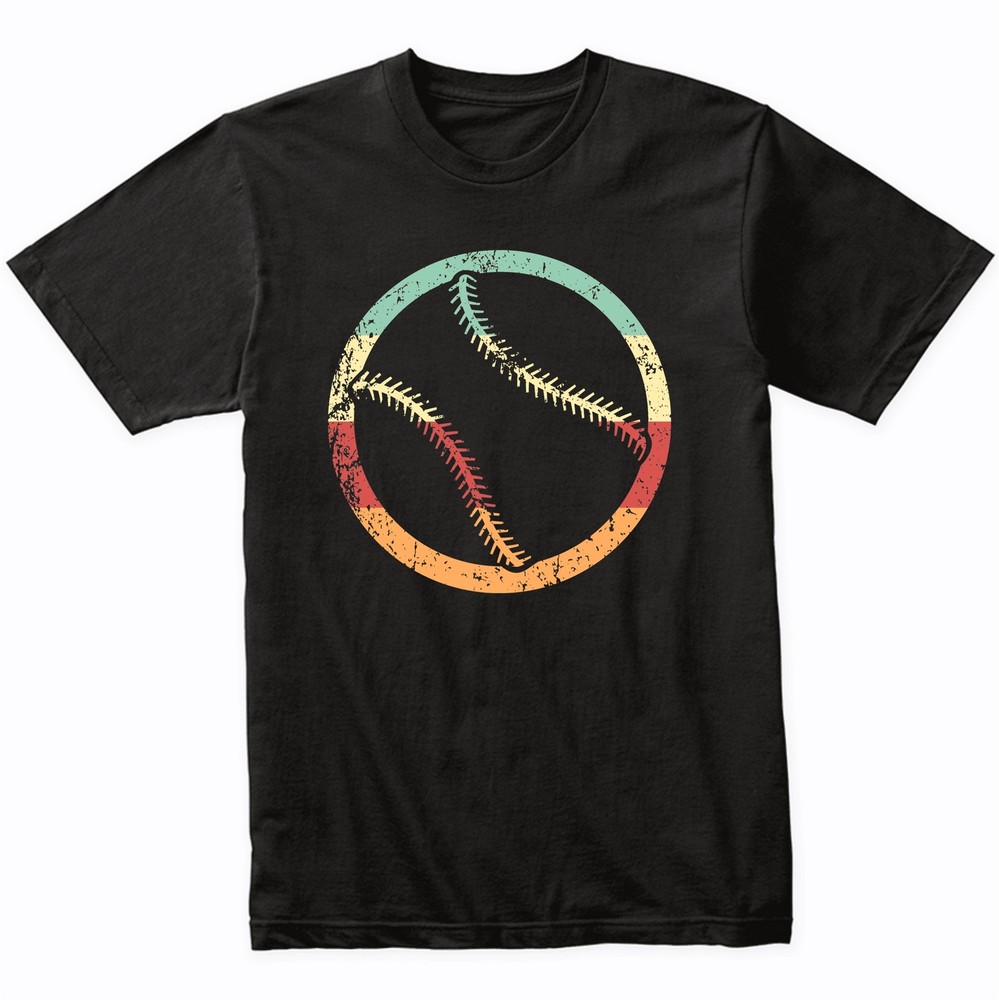 Baseball Softball Silhouette Retro Sports T-Shirt – Retro Colors