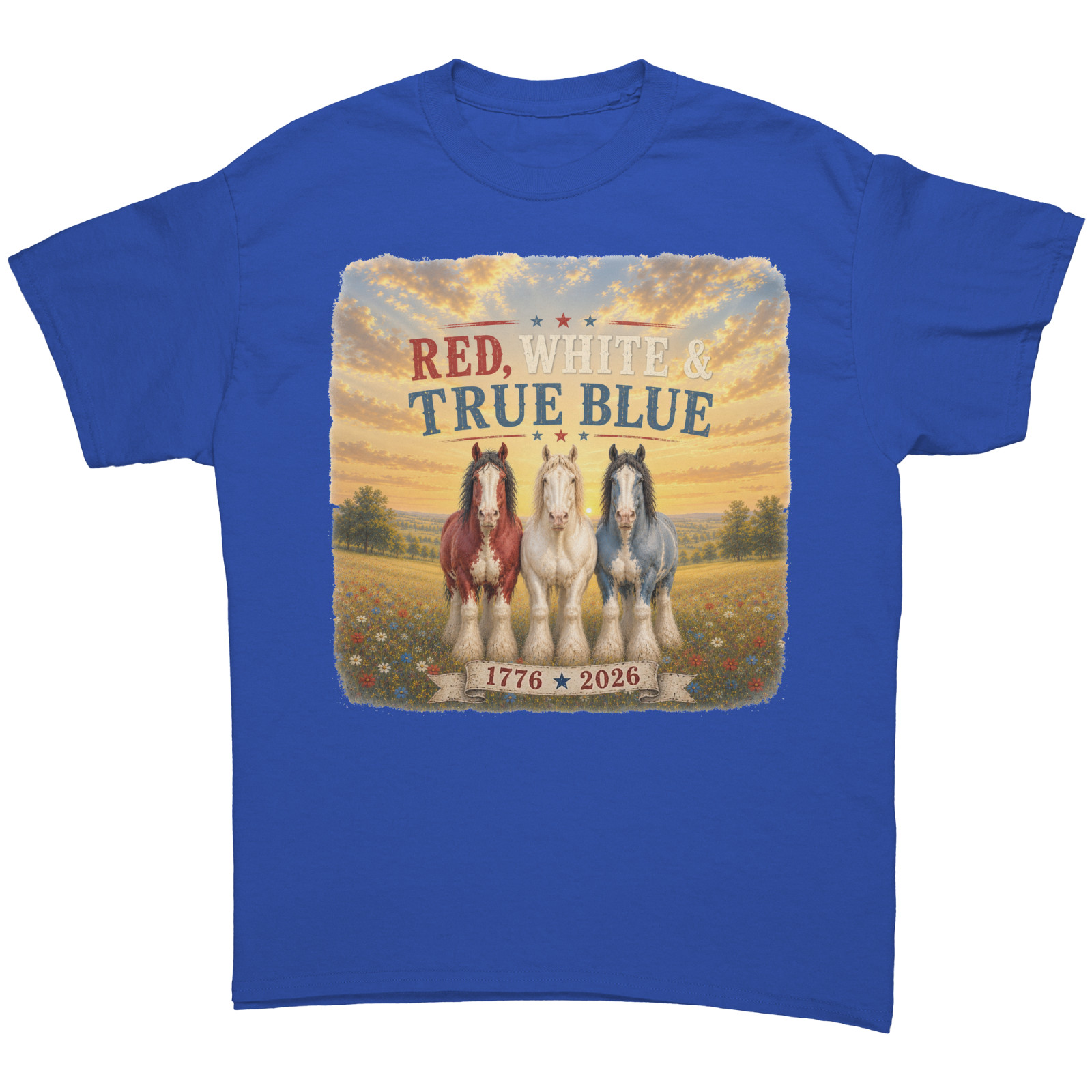 Patriotic Red White & True Blue Tshirt Funny Horse Shirt Sarcastic USA Tee gallery