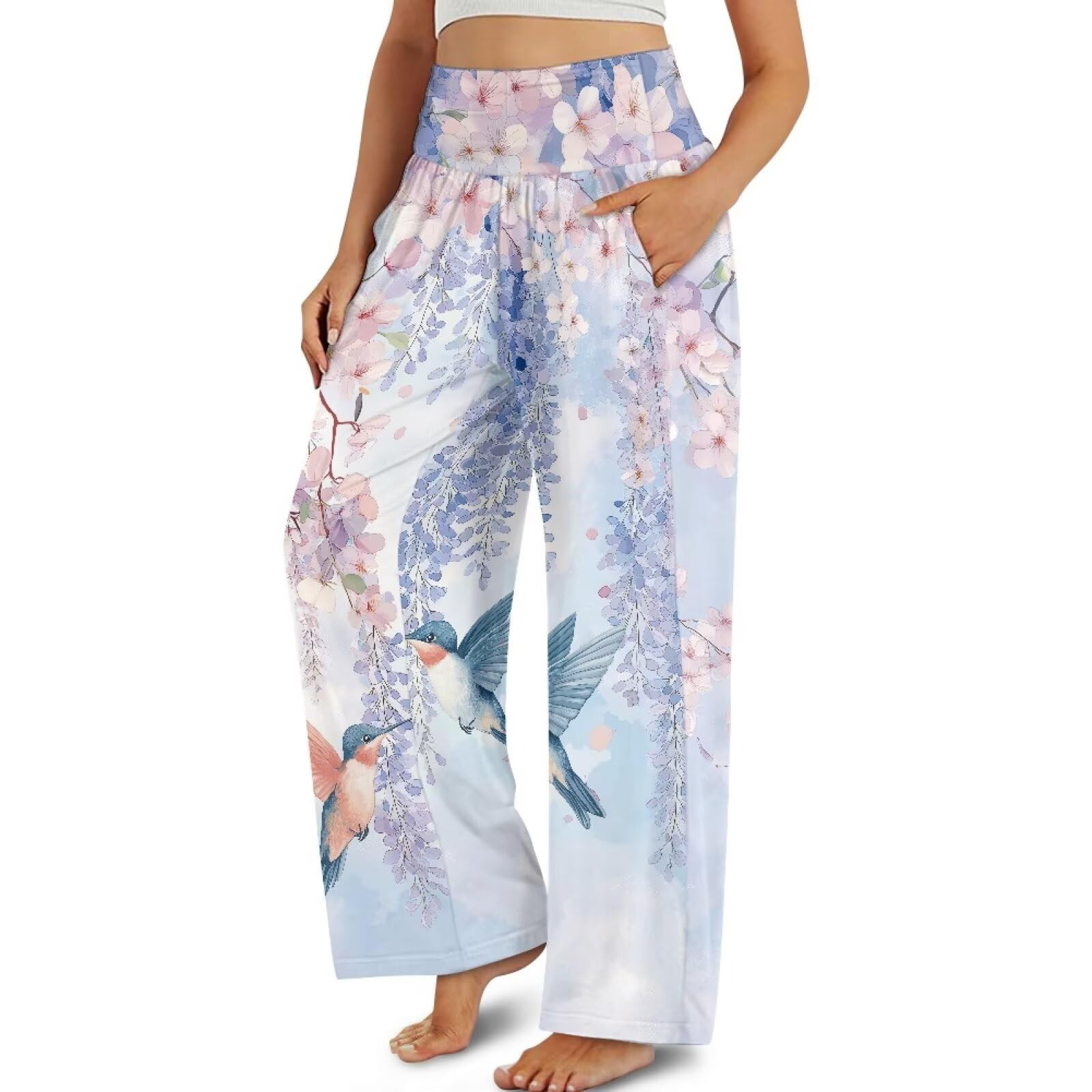 Womens Wide Leg Palazzo Lounge Pants Comfy Yoga High Waisted Sweatpant gallery