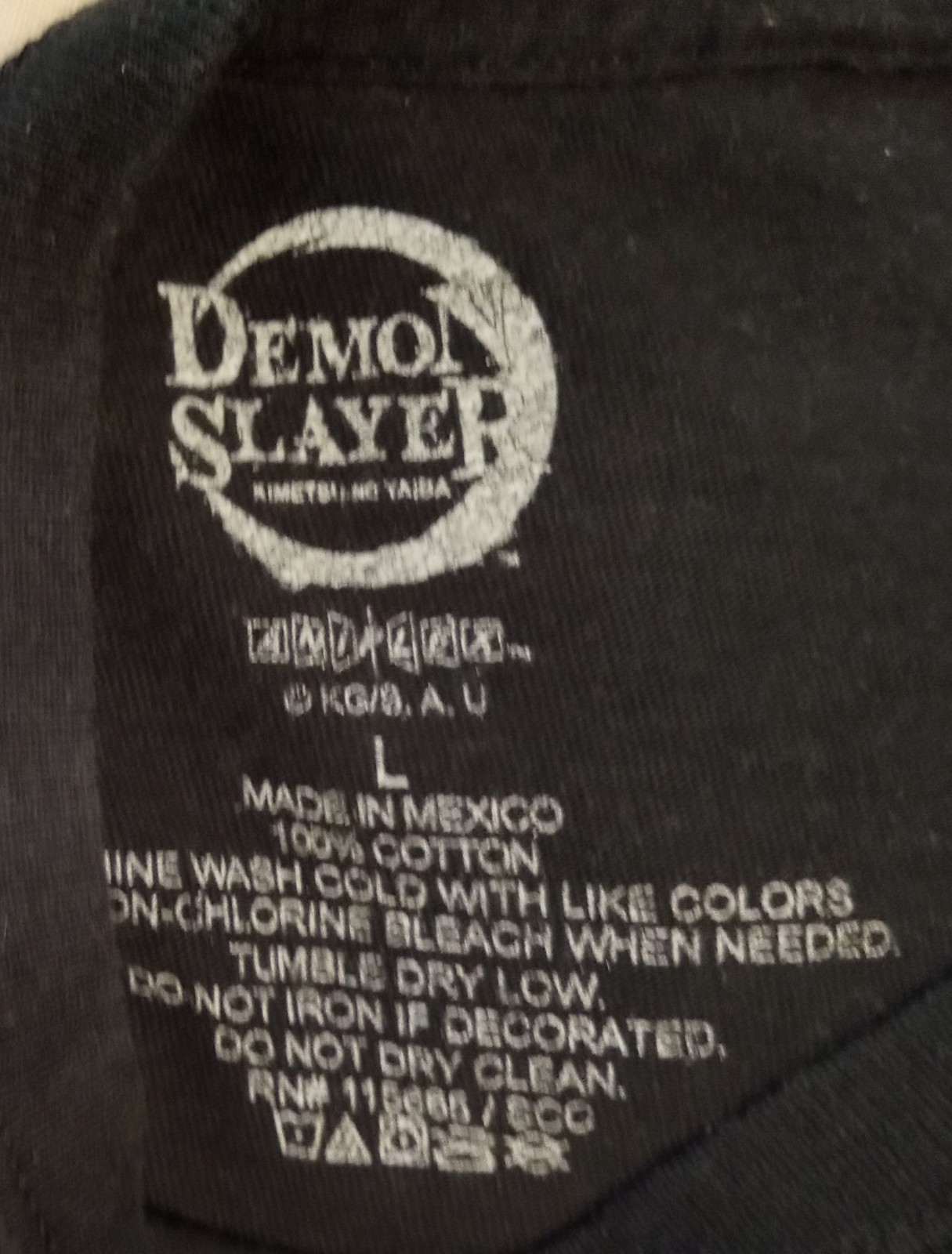 Demon Slayer Black T-shirt. Adult Size Large. Manga gallery