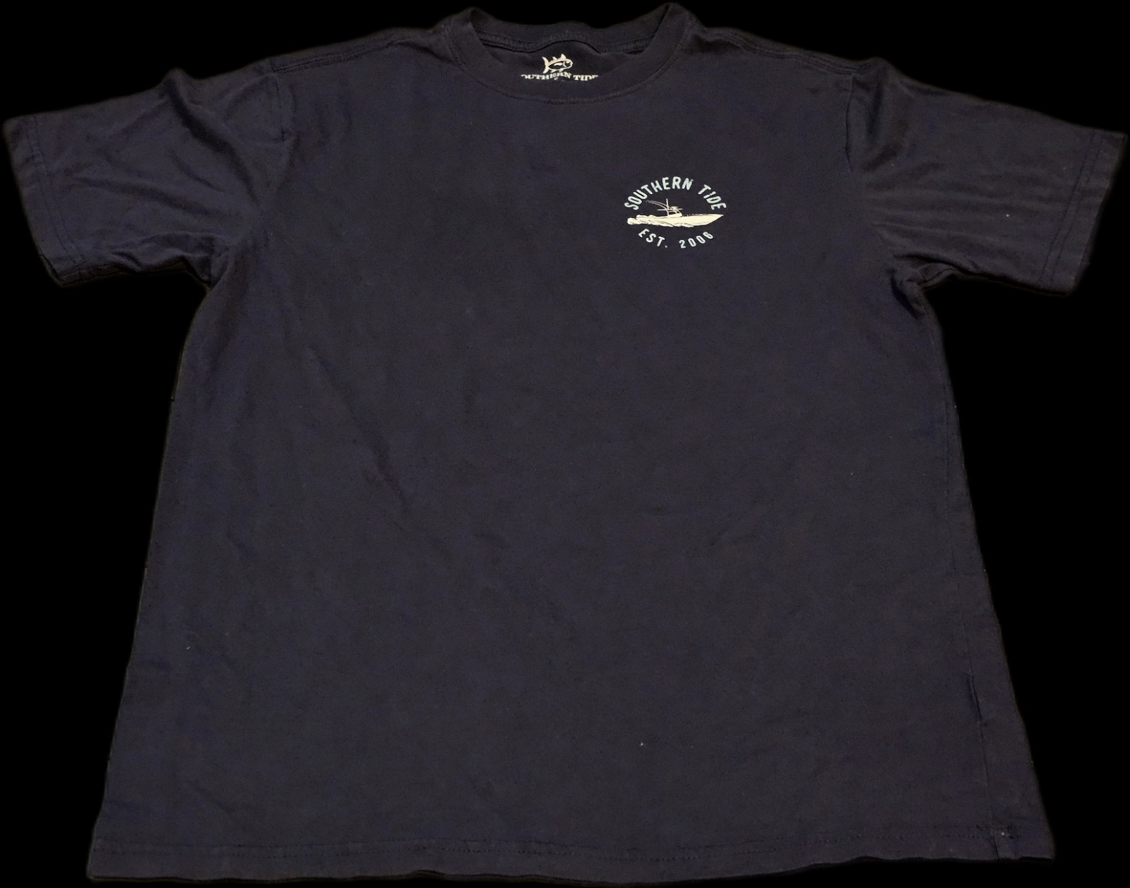 Southern Tide Coastal Lifestyle Fishing Boat Graphic T-Shirt Men’s Small Navy