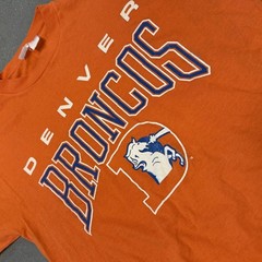 Vintage Denver Broncos Single Stitch Orange Logo T Shirt Mens L Made In USA