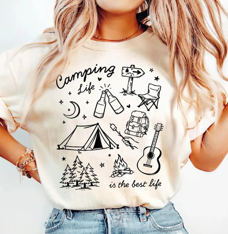 Camping Life Shirt, Camping Shirt Women, Outdoor Adventure Shirt, Campfire Shirt gallery