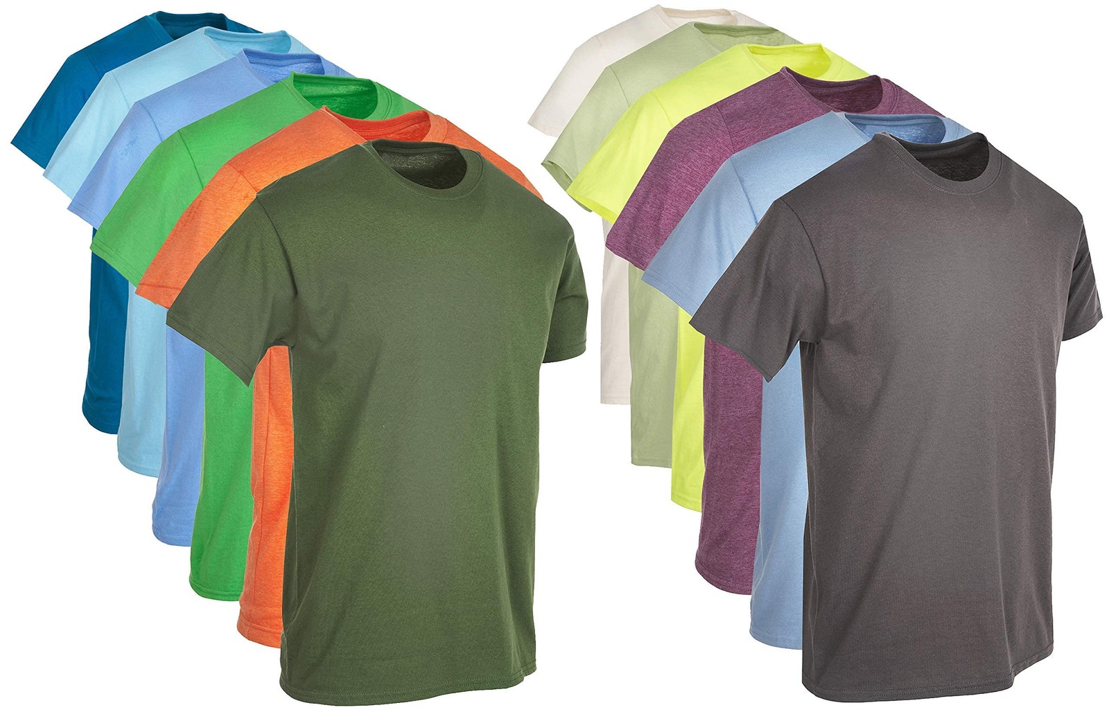 BILLIONHATS 24 Pack Mens Cotton Short Sleeve Lightweight T-Shirts, Tees for Guys gallery
