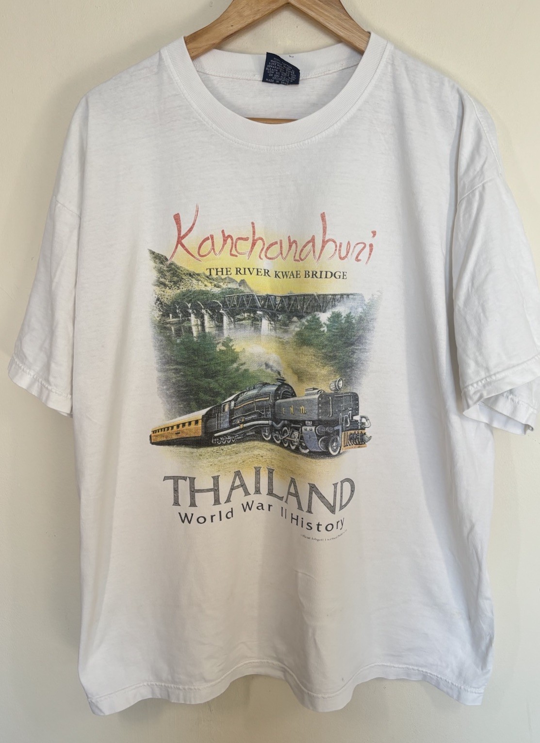 Kanchanaburi – The River Kwai Bridge Tshirt Mens XL White World War II History gallery