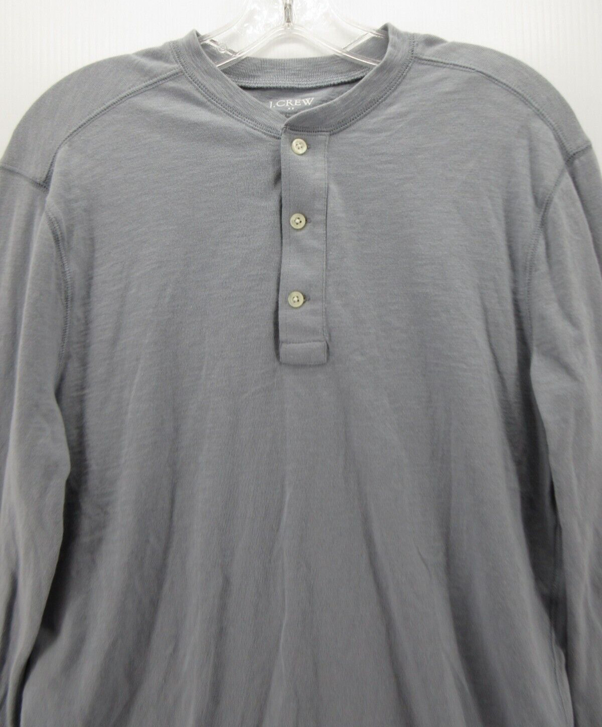 J Crew Shirt Men Medium Gray Henley Pullover T Tee Casual Preppy Knit Cotton gallery