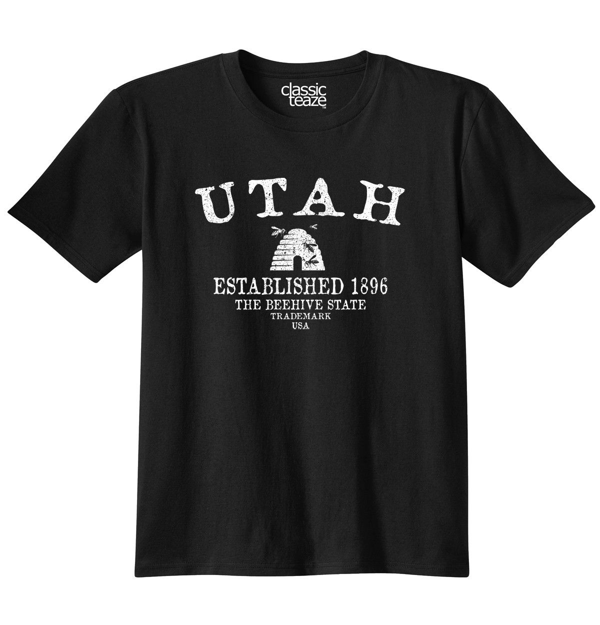 Utah Beehive UT Trademark Traditional Symbol Adult Short Sleeve Crewneck Tee gallery