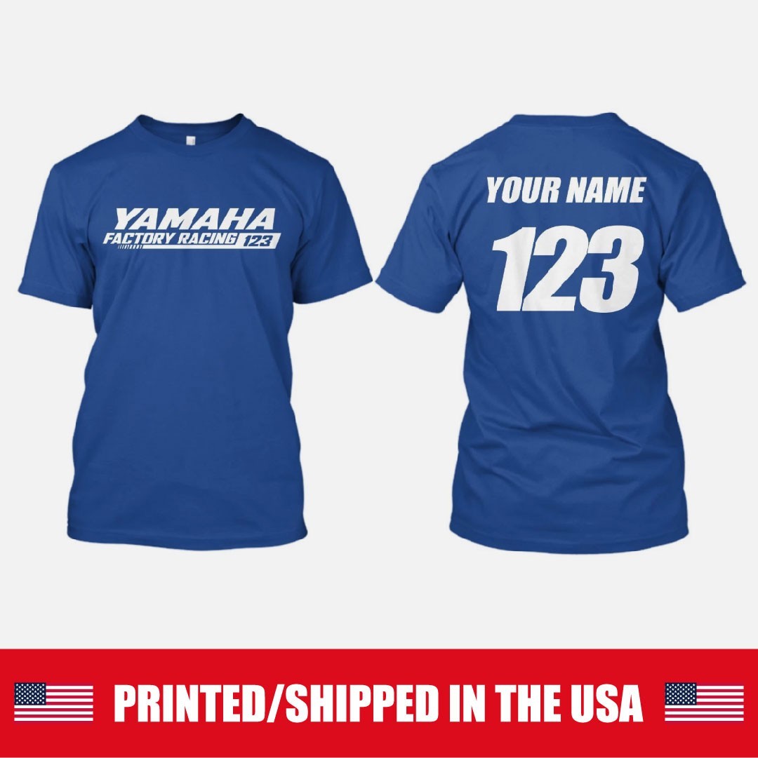 CUSTOMIZED YAMAHA FACTORY RACING MOTOCROSS TSHIRT YOUR NAME AND NUMBER YZ ATV gallery
