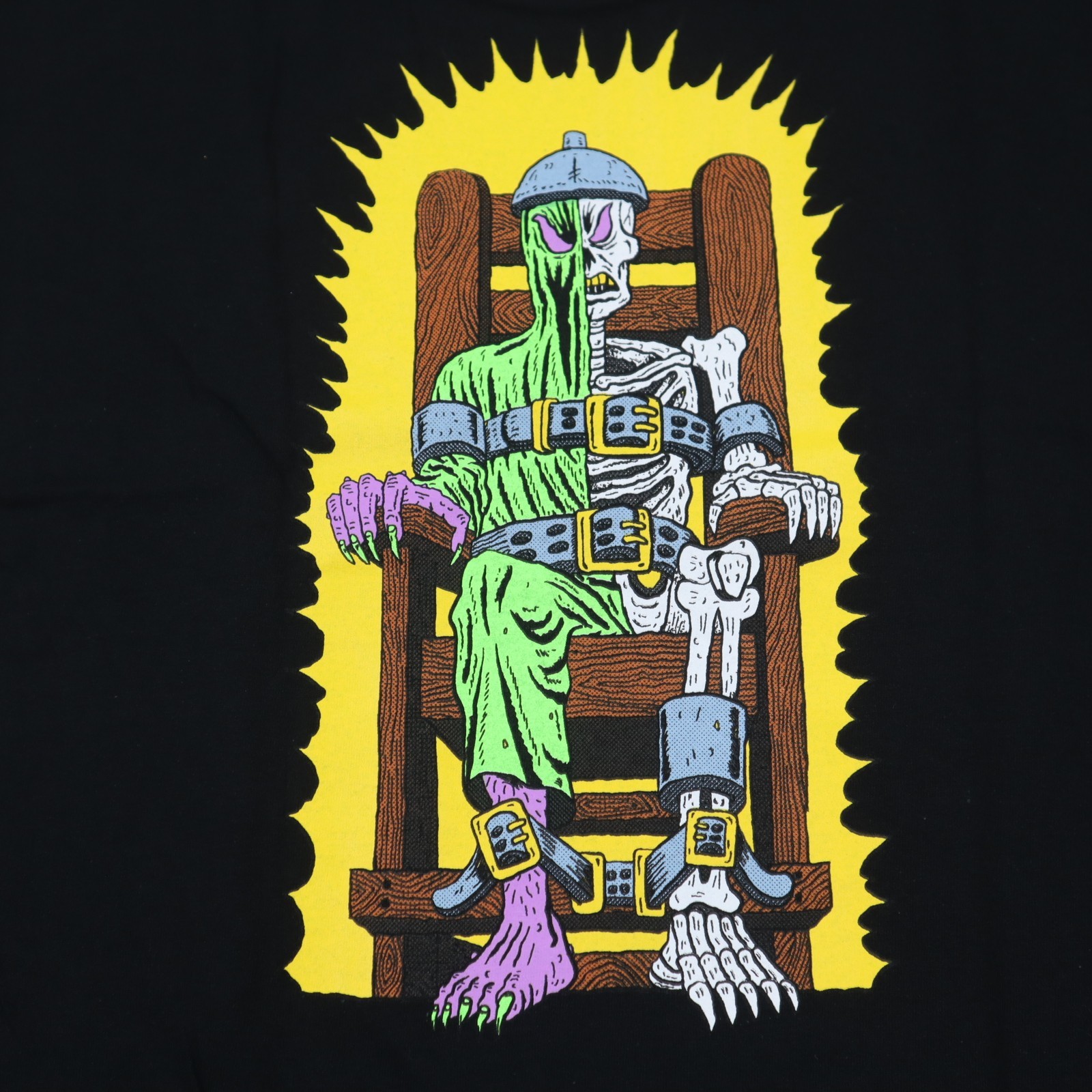 Deathwish Skate T-Shirt Mens Large Black Skeleton Electric Chair Ghoul NEW gallery