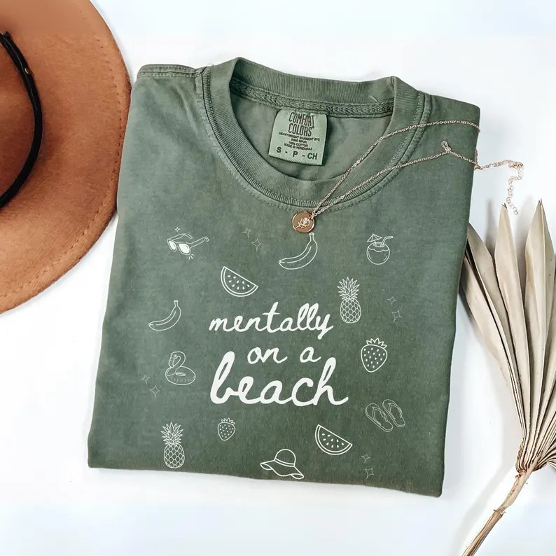 Mentally On Beach Summer Vacation Comfort Tee gallery