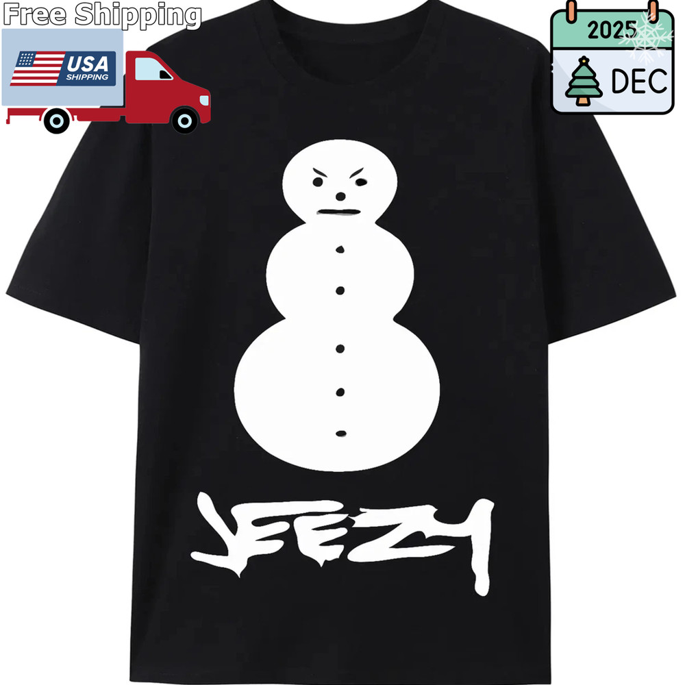 Young Jeezy 100% Cotton Snowman Graphic T-Shirt – Casual Hip Hop Style Crew Neck