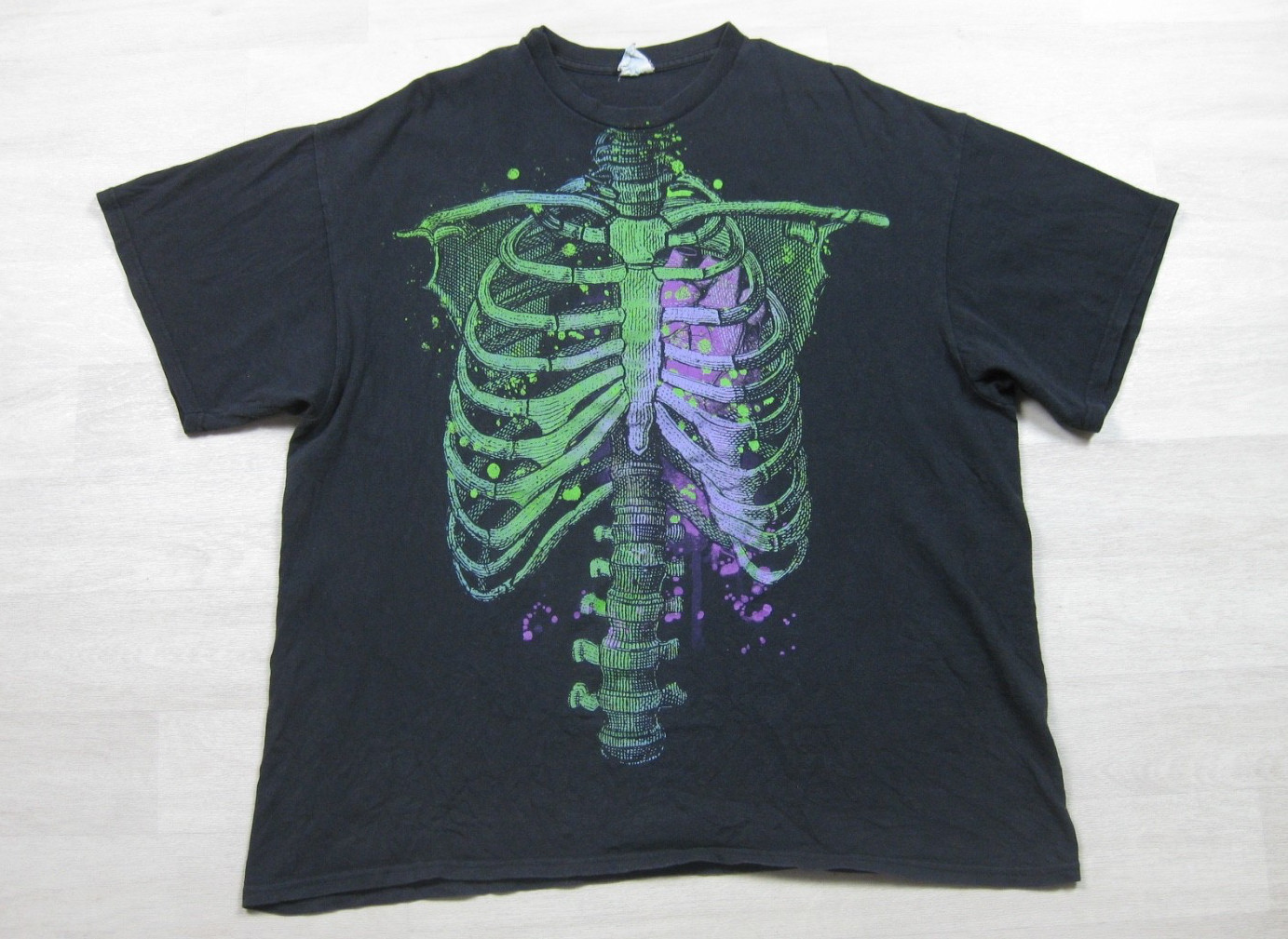 Vintage Y2K X-Ray Rib Cage T-Shirt Men’s (2X) Grunge Skate Emo Cyber Goth