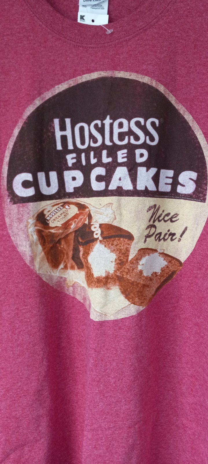 Hostess Cupcakes Men’s XL T-Shirt Coral Red Heather NWT Vintage Look!