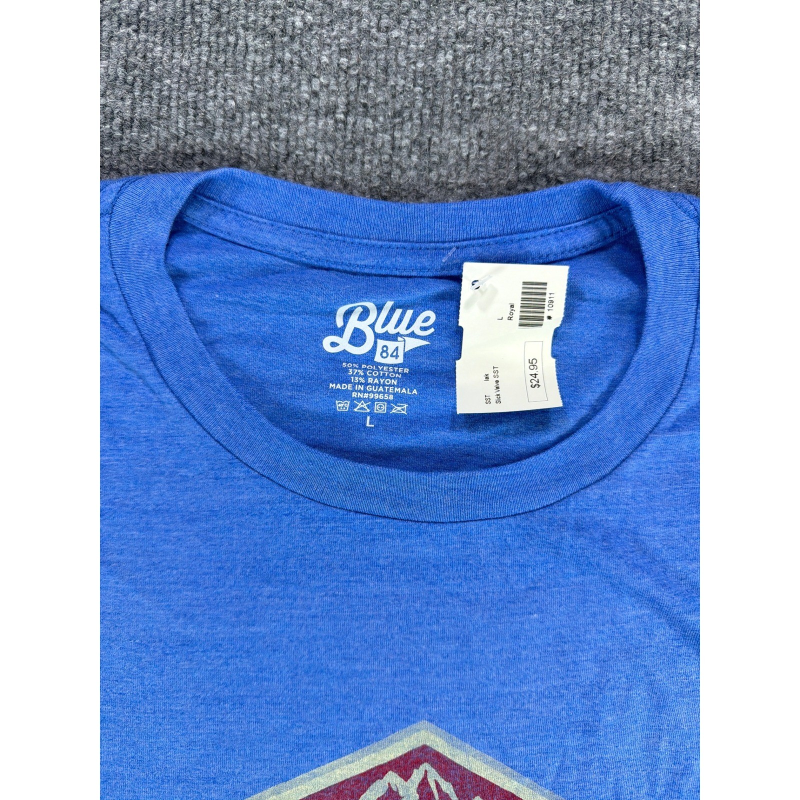 NWT Blue 84 Bend Oregon Graphic T-Shirt Mens Large Royal Blue Heather Tri-Blend gallery