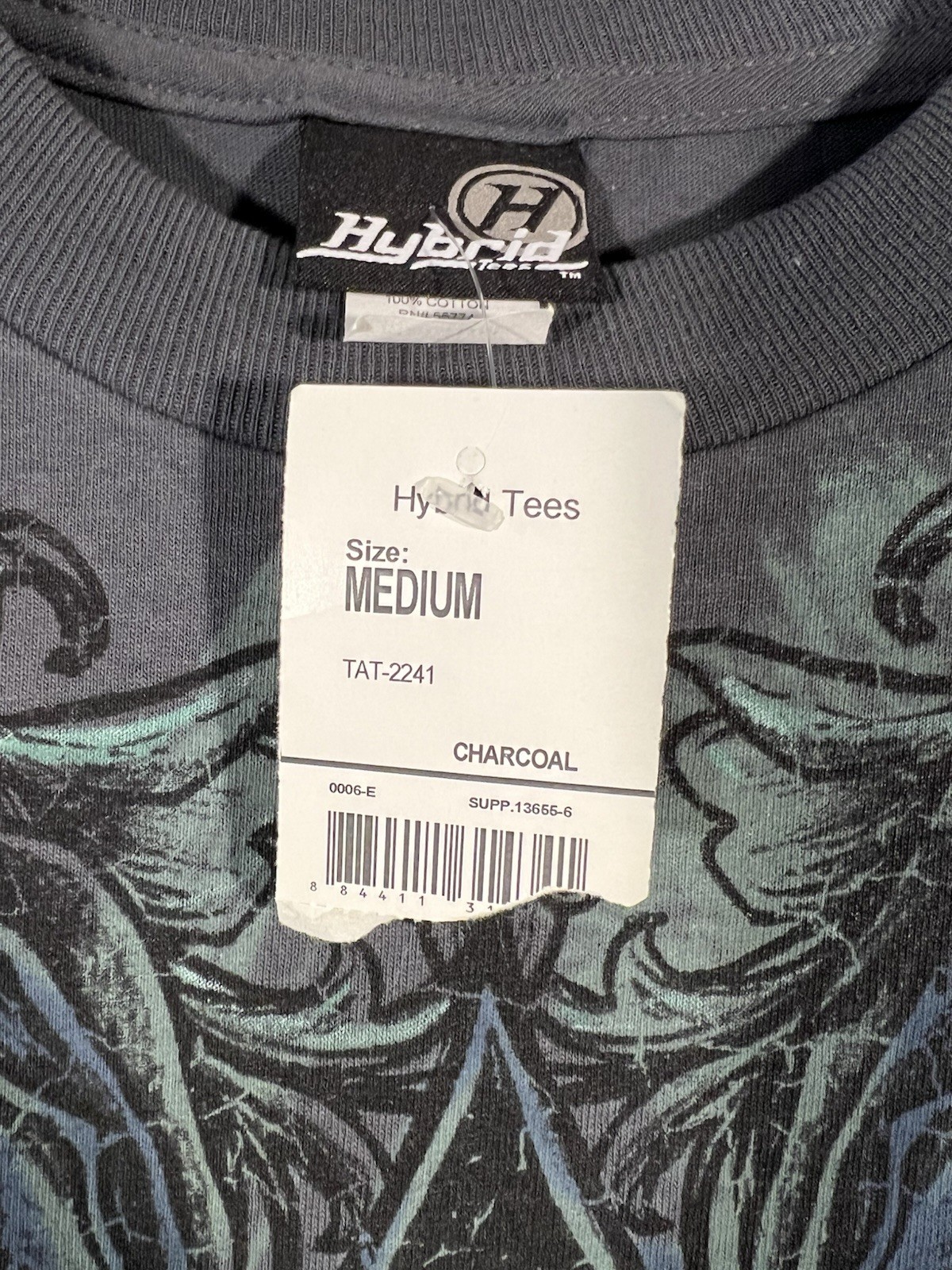VTG Y2K Hybrid Tees T Shirt Gothic Tribal Graphic Roses fleur-de-lis Men’s Sz M gallery