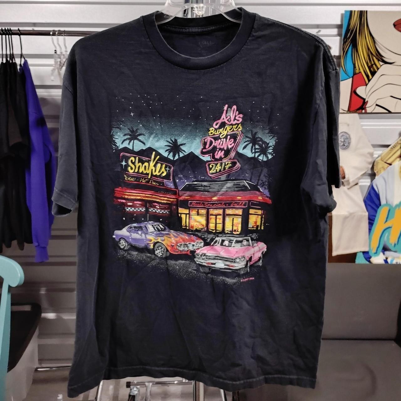Vintage 1984 J. Galt Men’s Size XL Hot Rod Al’s Burgers LA Graphic T Shirt A274e