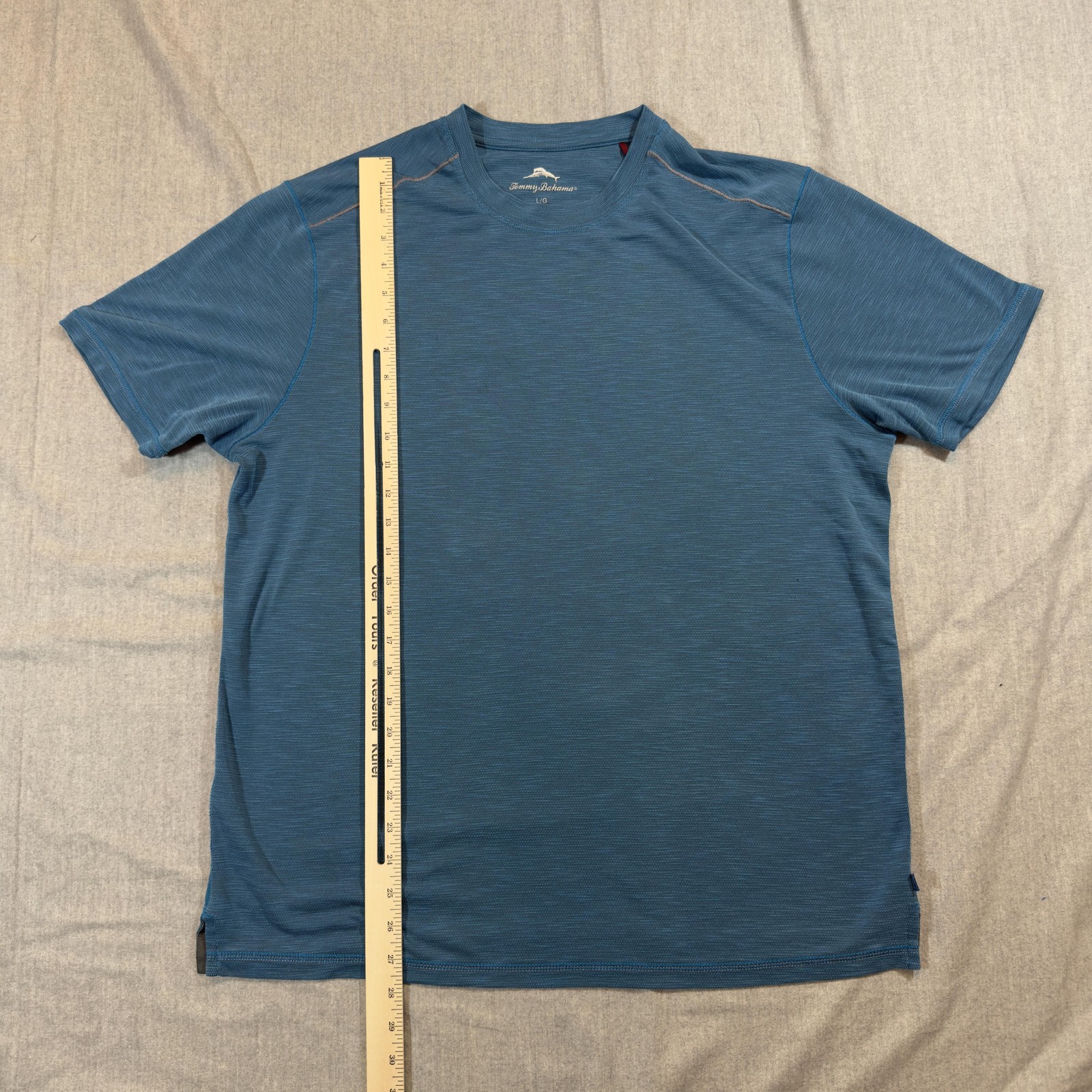 Tommy Bahama Shirt Mens Large Blue Lightweight TENCEL Polyester Performance Tee gallery