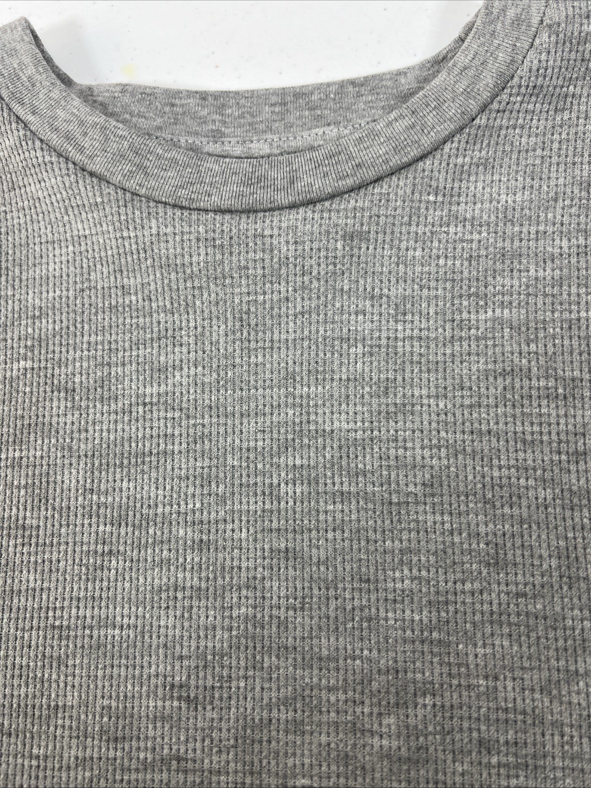 NWT Linea Uomo Gray Waffle Knit Thermal Crew Neck Size XL gallery