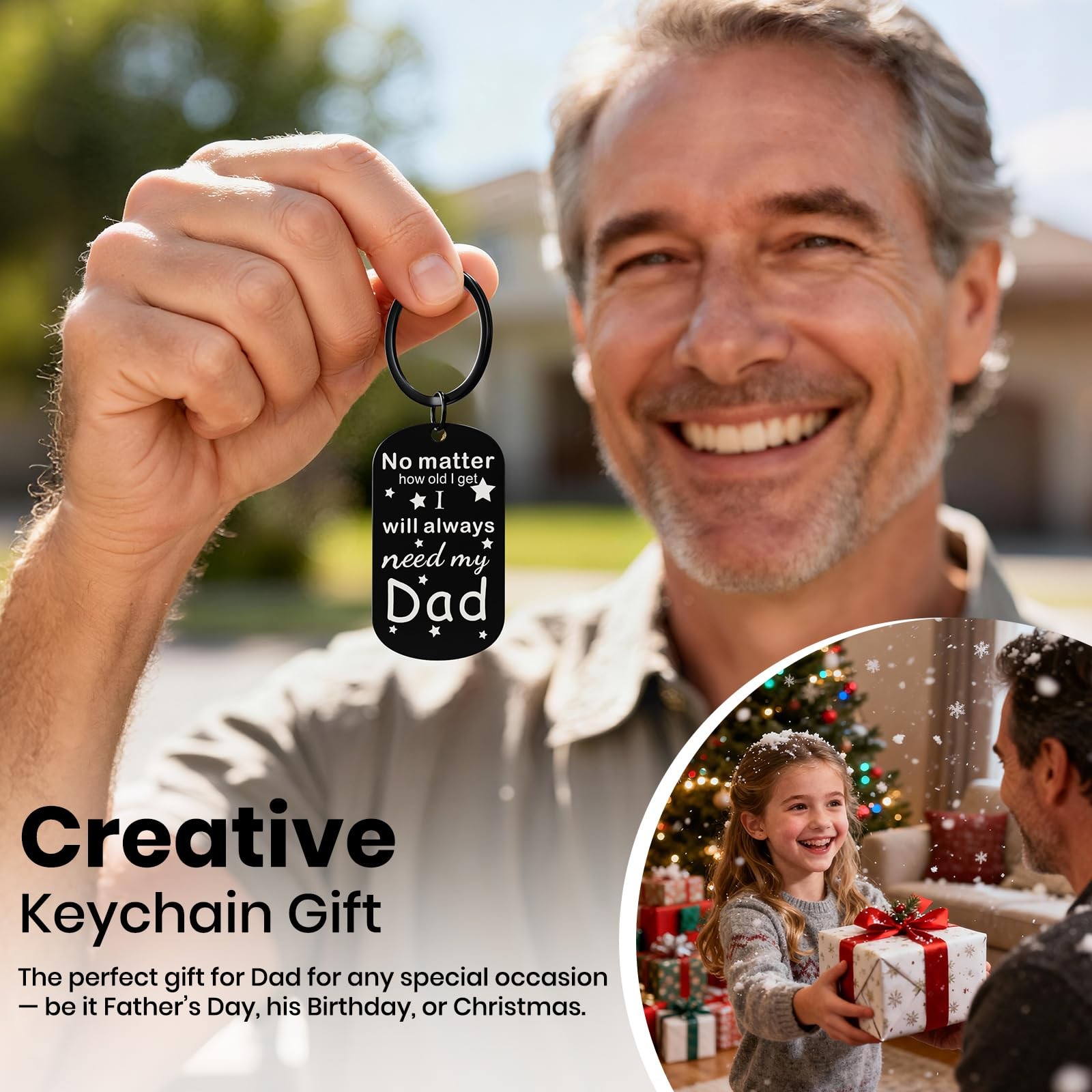 Father's Day Keychain for Dad from Daughter Son, Sentimental Gift for Husband... gallery