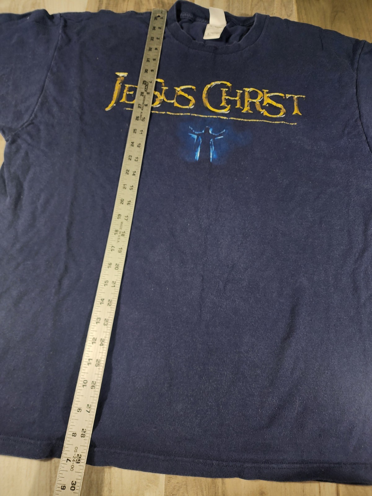 Vintage Jesus Christ Hebrews 9:14 Short Sleeve Navy Blue 2XL Y2k 2000s gallery