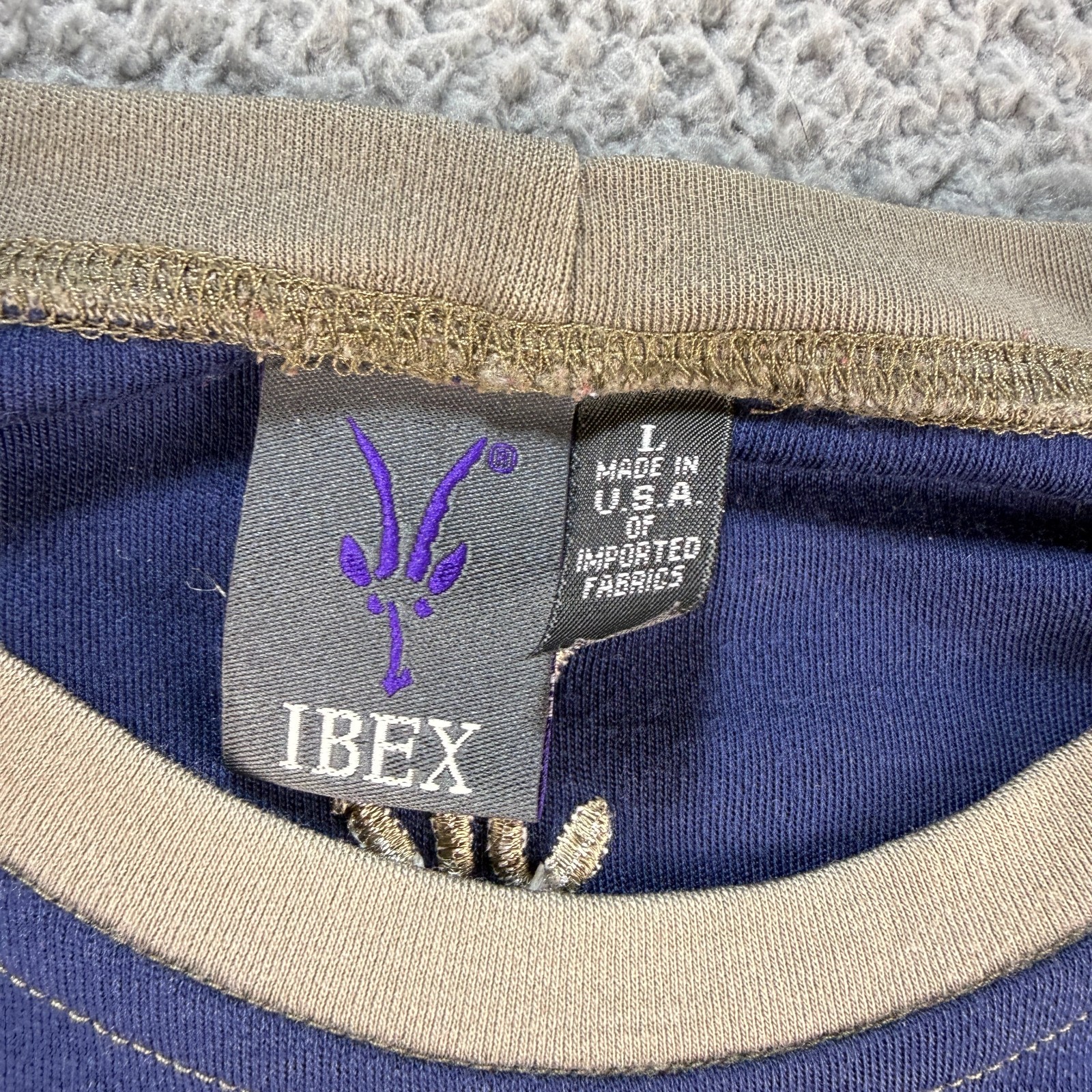 Ibex Superwashed Merino Wool Long Sleeve Shirt Men’s Large L Top Blue Hiking USA gallery