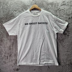 333 Half Evil T Shirt XL White Graphic Streetwear We Shoot Racists Tee