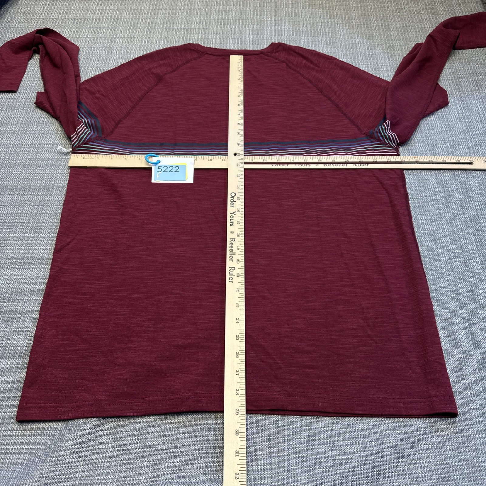 New Marine Layer Air Tee Shirt Mens XL Archive Midweight Crew Burgundy Striped gallery