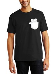 Mens Digital Image Print Pocket Easter Bunny Cotton Crew Neck Short Sleeve