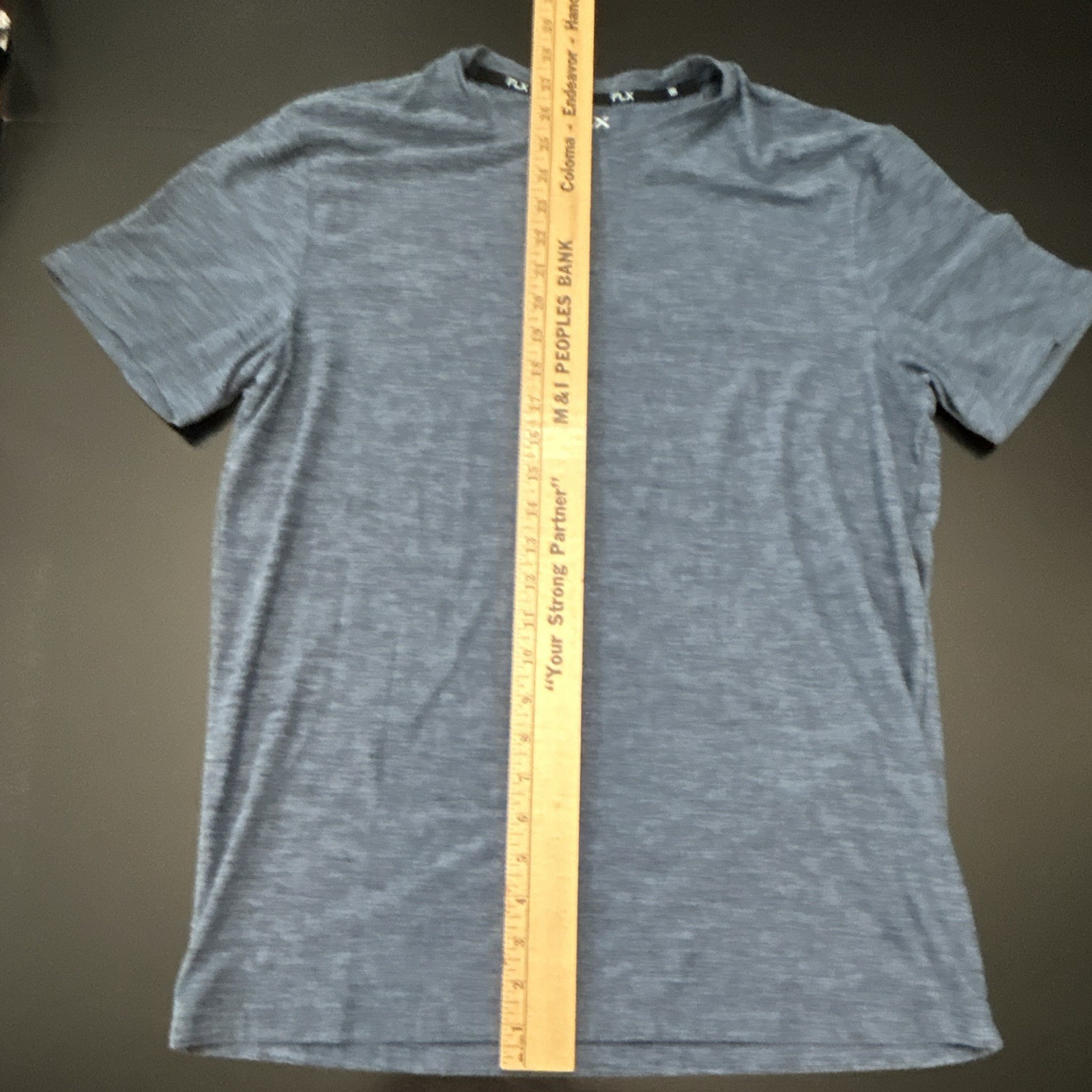 FLX Men's Blue Crew Neck Short Sleeve Jersey T-Shirt Logo Polyester Spandex M gallery