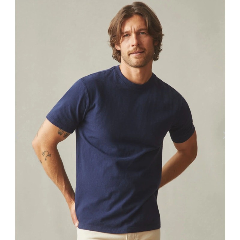 American Giant Premium Slub Tee Shirt Crew Neck Short Sleeve Navy Size Large gallery