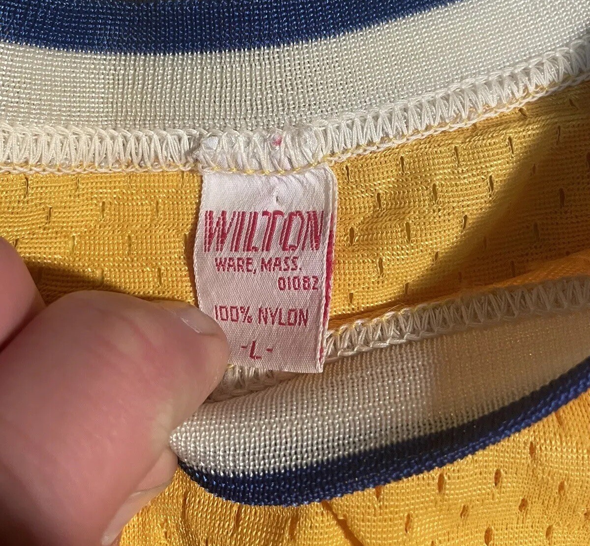 Vintage Carbone’s Pizza MN L Blue Yellow Softball Baseball Team Jersey #5 2Tone gallery