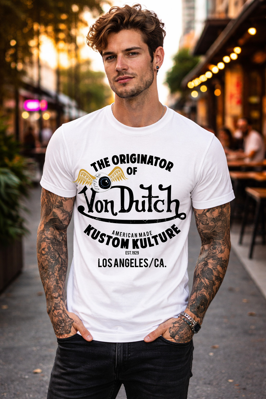 Von Dutch T-Shirt Legendary Gas Oil Graphic Tee Vintage Style Biker Streetwear gallery